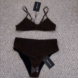 Brown glitter bikini
